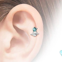 316L Surgical Steel Star & Saturn Helix Barbell