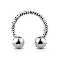 316L Surgical Steel Twisted Rope Horseshoe