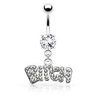 316L Surgical Steel White CZ