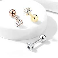 316L Surgical Steel White CZ Star Cartilage Ring