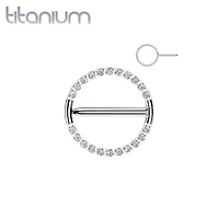 Implant Grade Titanium White CZ Hinged Clicker Nipple Shield