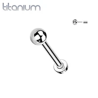 Implant Grade Titanium Threadless Push In Ball Top Labret With Flat Back