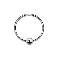 925 Sterling Silver Nose Hoop Ring with Ball