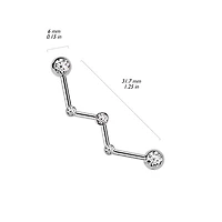 316L Surgical Steel White CZ Constellation Industrial Barbell