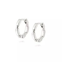 Pair of 925 Sterling Silver Dainty Beaded Patterned Minimal Hoop Earrings