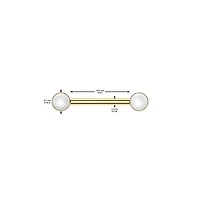 Implant Grade Titanium Bezel Pearl Threadless Push In Straight Barbell Nipple Ring