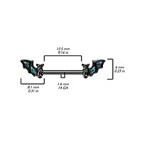 316L Surgical Steel Black PVD Abalone Bat Nipple Barbell