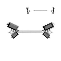 316L Surgical Steel Black CZ Baguette Pearl Cluster Nipple Ring