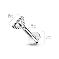 316L Surgical Steel Beaded Design Triangle Flat Back Labret