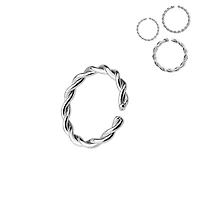 Multi-Use 316L Surgical Steel Braided Twisted Nose Hoop Ring