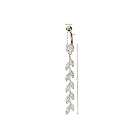 316L Surgical Steel Gold PVD Long White CZ Vine Dangle Belly Ring