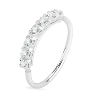 925 Sterling Silver Dainty White CZ Gem Pave Bend Open Nose Hoop