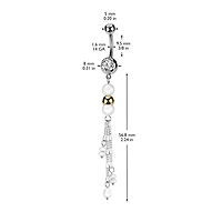 316L Surgical Steel White Pearl Gold Bead Dangly Belly Ring
