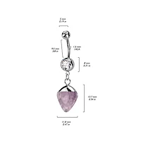 316L Surgical Steel Semi Precious Stone Opalite Dangle Belly Ring