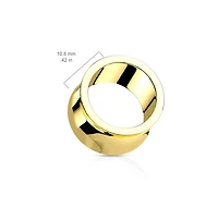 316L Surgical Steel Gold PVD Double Flared Saddle Ear Tunnels