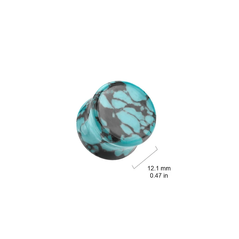 Organic Natural Black Teal Turquoise Double Flared Ear Plugs