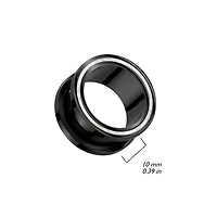 316L Surgical Steel Black PVD Mother Of Pearl Rim Screw On Ear Tunnels