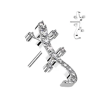 Implant Grade Titanium White CZ Gem Lizard Gecko Threadless Push In Labret