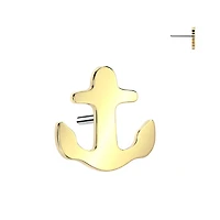 Implant Grade Titanium Gold PVD Anchor Threadless Push In Labret