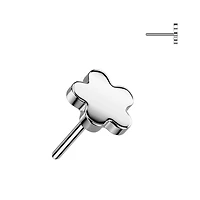 Implant Grade Titanium Flower Push In Threadless Labret With Flat Back