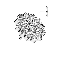 Implant Grade Titanium White CZ Large Flower Threadless Push In Labret