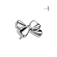 Implant Grade Titanium Threadless Bow Push In Labret With Flat Back