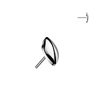 Implant Grade Titanium Minimal Marquise Push In Threadless Labret With Flat Back