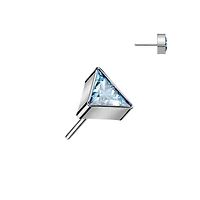 Implant Grade Titanium Aqua CZ Triangle Threadless Push In Labret