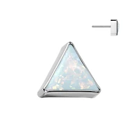 Implant Grade Titanium White Opal Triangle Threadless Push In Labret