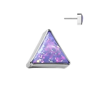 Implant Grade Titanium Purple Opal Triangle Threadless Push In Labret