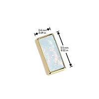 Implant Grade Titanium Blue Opal Rectangle Threadless Push In Labret