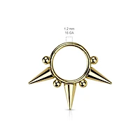 316L Surgical Steel Black PVD Ball Spike Septum Hinged Clicker Hoop