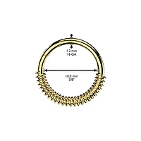 316L Surgical Steel Gold PVD Wire Wrapped Hinged Clicker Hoop