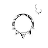 316L Surgical Steel Dainty Small Spiked Hinged Clicker Hoop