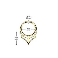 316L Surgical Steel Gold PVD V Shaped Spider Web Spooky Hinged Clicker Hoop