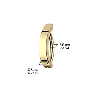 316L Surgical Steel Gold PVD Clicker Hoop Belly Ring