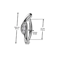 316L Surgical Steel Gold PVD White CZ Twisted Hinged Clicker Belly Ring