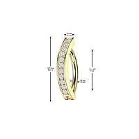 316L Surgical Steel White CZ Single Line Pave Hinged Clicker Belly Ring