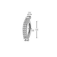 316L Surgical Steel White CZ Double Line Hinged Clicker Belly Ring