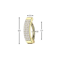 316L Surgical Steel CZ Wide Triple Line Pave Hinged Clicker Belly Ring