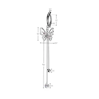 316L Surgical Steel White CZ Butterfly Dangle Hinged Clicker Belly Ring