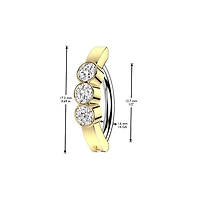 316L Surgical Steel White CZ Bezel Hinged Clicker Belly Ring