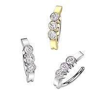 316L Surgical Steel White CZ Bezel Hinged Clicker Belly Ring