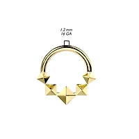 Implant Grade Titanium Pyramid Shaped Septum Hinged Clicker Hoop
