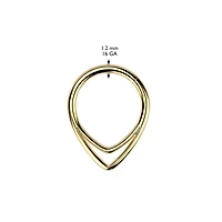 Implant Grade Titanium Gold PVD Double V Shaped Septum Ring Clicker Hoop