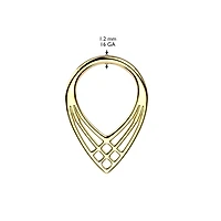 Implant Grade Titanium Gold PVD Art Deco Cross Weave V Shaped Septum Ring Clicker Hoop