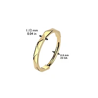 Implant Grade Titanium Gold PVD Ridged Design Nose Hoop Hinged Clicker Ring