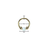 Implant Grade Titanium White Opal Ball Hinged Clicker Hoop