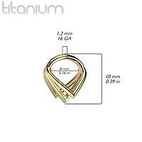 Implant Grade Titanium Gold PVD Multi Triangle Cuff Hinged Clicker Hoop