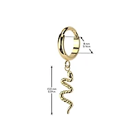 Implant Grade Titanium Gold PVD Snake Dangle Hinged Clicker Hoop